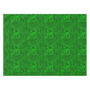 Green Printed Circuit Board Pattern Tablecloth