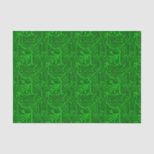 Green Printed Circuit Board Pattern Tissue Paper