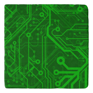 Green Printed Circuit Board Pattern Trivet