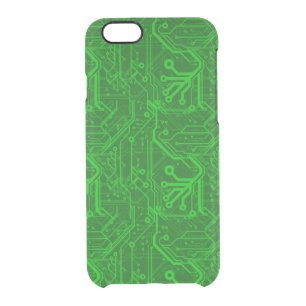 Green Printed Circuit Board Pattern Clear iPhone 6/6S Case