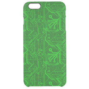 Green Printed Circuit Board Pattern Clear iPhone 6 Plus Case