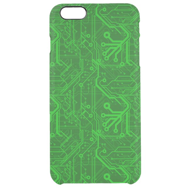 Green Printed Circuit Board Pattern Uncommon iPhone Case (Back)