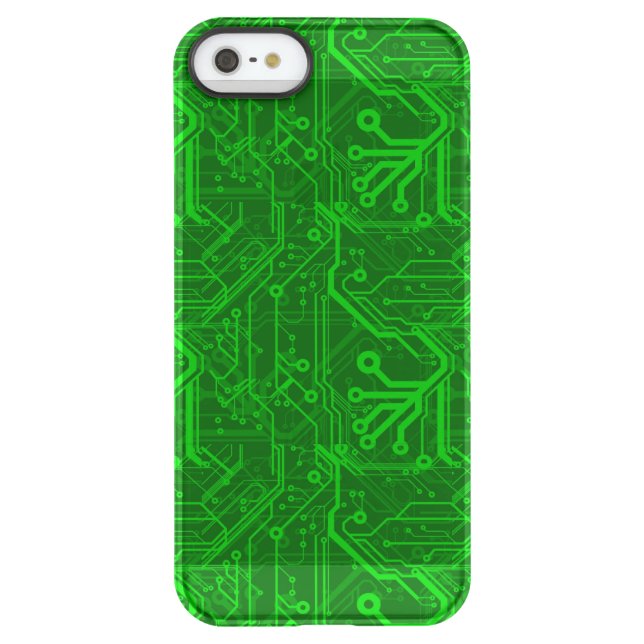 Green Printed Circuit Board Pattern Uncommon iPhone Case (Back)