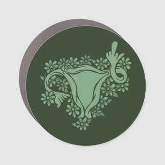 Green Pro-Choice Protest Middle Finger Uterus      Car Magnet