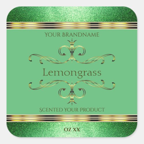 Green Product Label Faux Gold Ornate Decor Borders