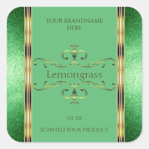 Green Product Label Faux Gold Ornate Decor Borders
