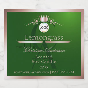 Green Product Label Rose Gold Frame Logo Monogram