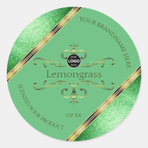 Green Product Labels Ornate Faux Gold Decor Logo