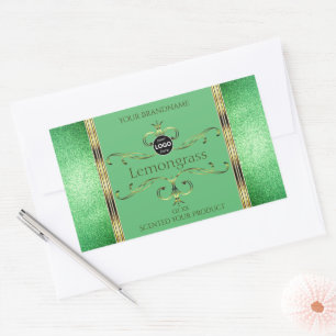 Green Product Labels Ornate Faux Gold Decor Logo
