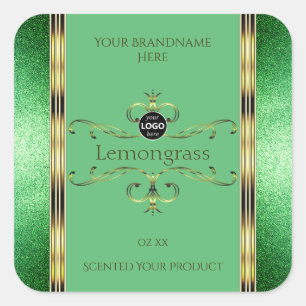 Green Product Labels Ornate Faux Gold Decor Logo