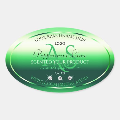 Green Product Labels Rhinestones Monogram and Logo