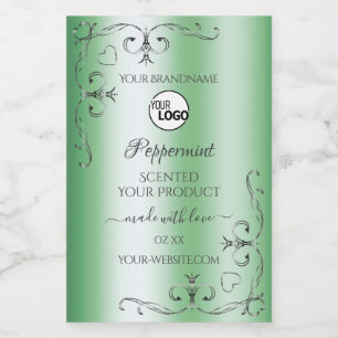 Green Product Labels Vintage Silver Corners Logo
