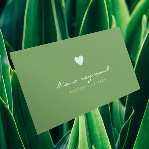 green professional contact_card  love heart calling card