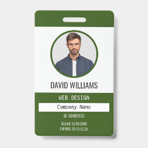 Green   Professional Employee Photo Company Badge