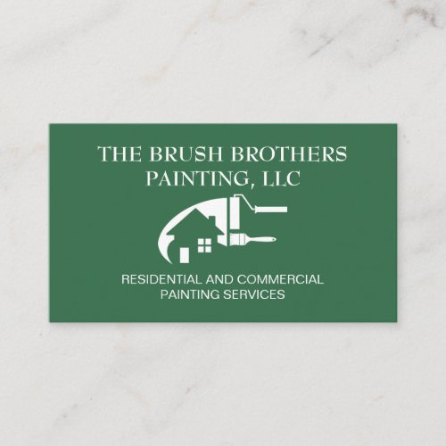 Green Professional House Painter Business Card
