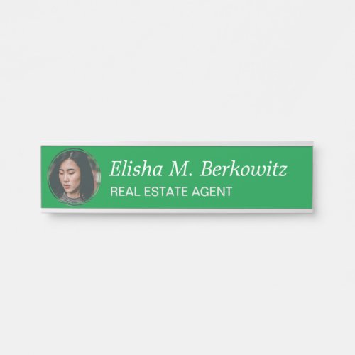 Green Professional Office Photo Desk Name Plate