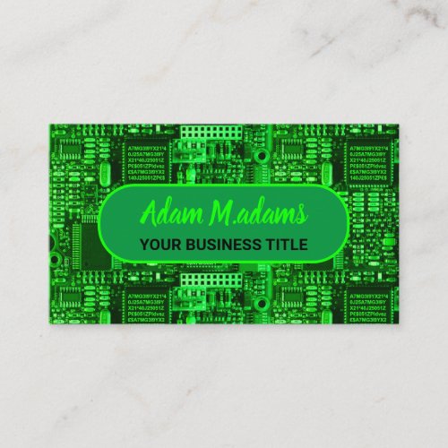 Green Professional Printed Circuit Board QR Code Business Card