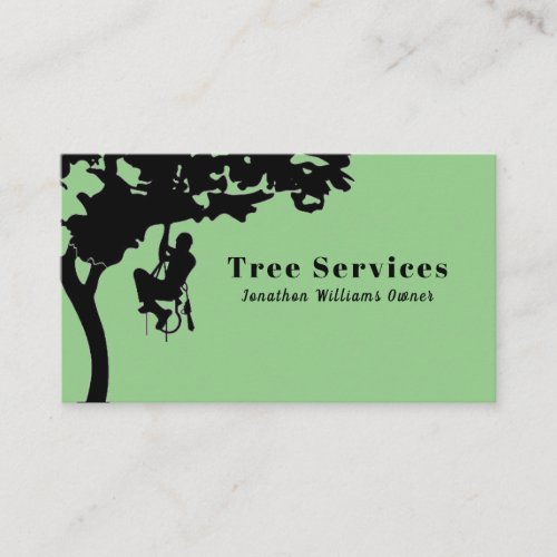 Green Professional Tree Trimming Service Business Card