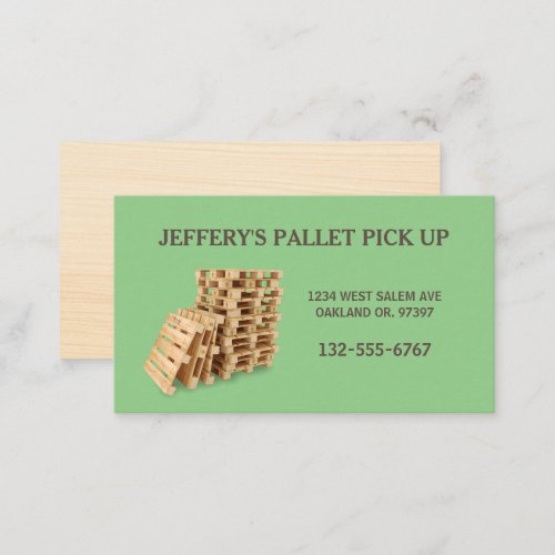 Green Professional Wood Pallet Crate Business Card