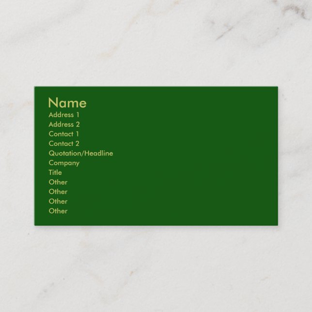 Green Profile Card (Front)
