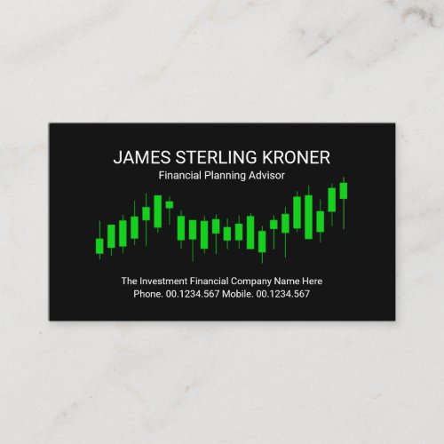 Green Profit Uptrend Stock Graph Business Card