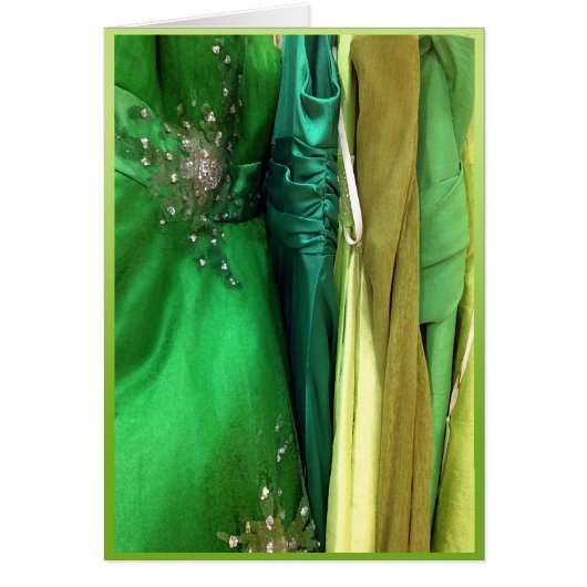 Green prom dresses. cards (Front)