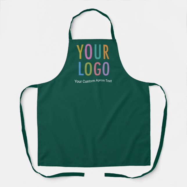 Green Promotional Apron Custom Business Logo Bulk (Front)