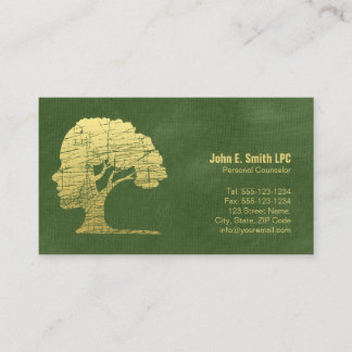 Green Psychologist Personal Counselor Appointment Card