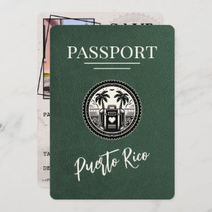 Green Puerto Rico Passport Save The Date