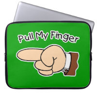 Green Pull My Finger Electronics Bag/Sleeve