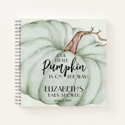 Green Pumpkin Baby Shower Guest Book