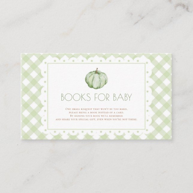 Green Pumpkin Books for Baby Insert (Front)