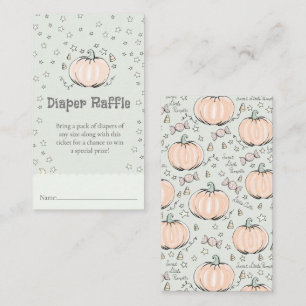 Green Pumpkin Diaper Raffle Fall Baby Shower Enclosure Card