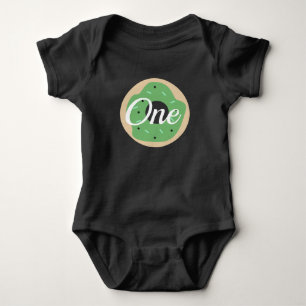 Green Pumpkin Donut First Birthday Halloween Baby Bodysuit