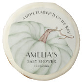 Green Pumpkin Fall Baby Shower Sugar Cookie (Front)