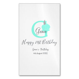 Green pumpkin fall birthday 21st gray pastel business card magnet