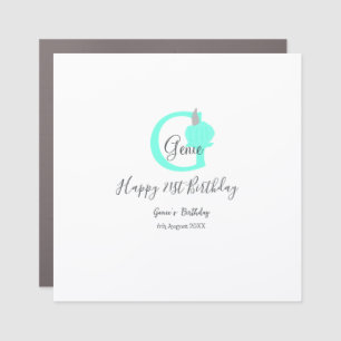 Green pumpkin fall birthday 21st gray pastel car magnet