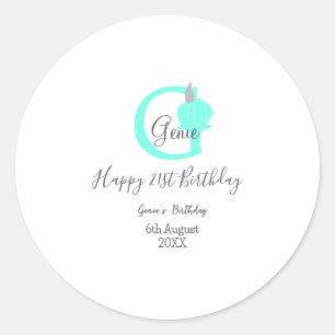 Green pumpkin fall birthday 21st gray pastel classic round sticker