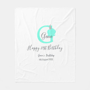 Green pumpkin fall birthday 21st gray pastel fleece blanket