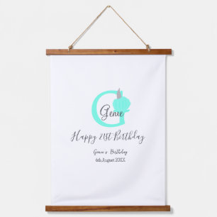 Green pumpkin fall birthday 21st gray pastel hanging tapestry