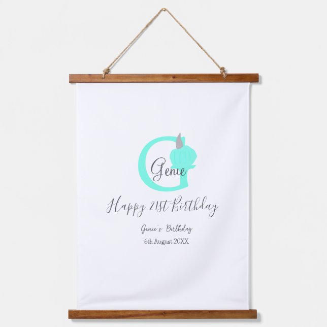 Green pumpkin fall birthday 21st gray pastel hanging tapestry (Front)