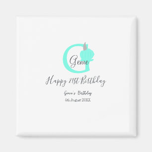 Green pumpkin fall birthday 21st gray pastel magnet