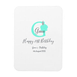 Green pumpkin fall birthday 21st gray pastel magnet