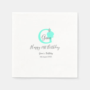 Green pumpkin fall birthday 21st gray pastel napkins