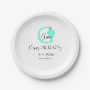 Green pumpkin fall birthday 21st gray pastel paper plates