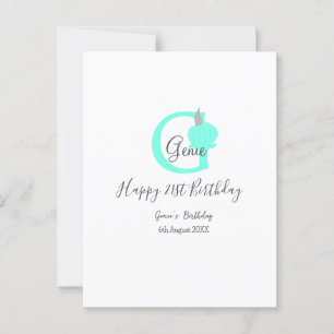 Green pumpkin fall birthday 21st gray pastel postcard