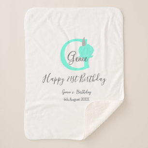 Green pumpkin fall birthday 21st gray pastel sherpa blanket