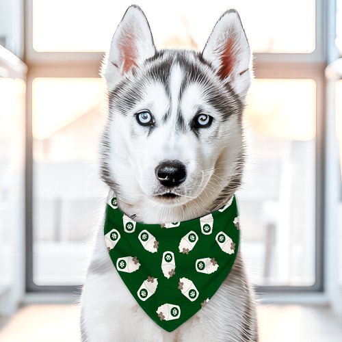 Green Pup Cup Pattern Pet Bandana Collar