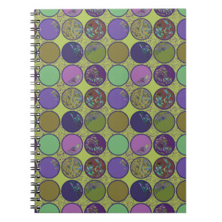 Green Purple Abstract Circle Notebook