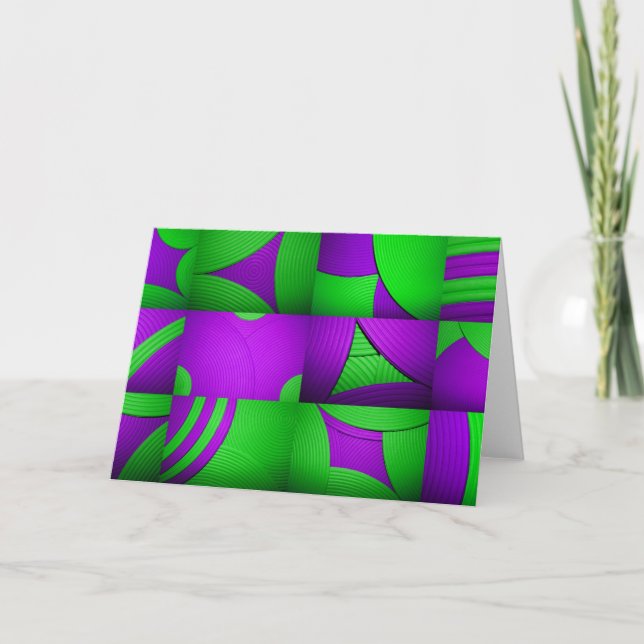 Green & Purple Abstract Pattern Card (Front)
